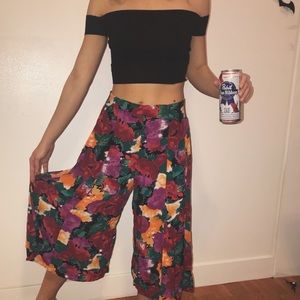 Vintage Carole Little floral High Waisted Palazzo
